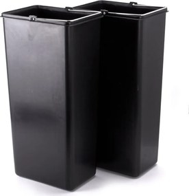 Cestino per la spazzatura color argento opaco in acciaio per raccolta differenziata/con pedale 2x20 l Tri Selectif – MSV