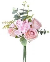 Set 4 Bouquet Artificiali Rose Ortenzia 40 cm