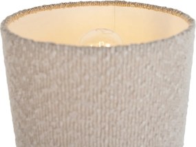 Lampada da parete bronzo con braccio flessibile e paralume in tessuto teddy beige 18cm - Brescia Combi