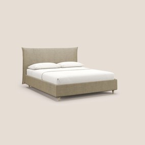 Audrey letto imbottito contenitore e sfoderabile in tessuto fiammato impermeabile T03 beige