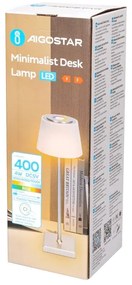 Aigostar - Lampada LED RGBW ricaricabile 4W/5V 3600mAh bianco/cromo IP54
