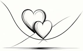 Quadro su tela – Cuori intrecciati in linee
