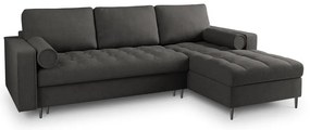 Divano letto angolare grigio scuro, angolo destro Santo - Milo Casa