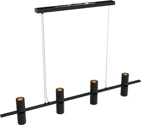 Lampadario Lineare a Sospensione 8xGU11 in Pietra Nera