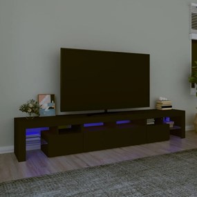 Mobile porta tv con luci led nero 230x36,5x40 cm