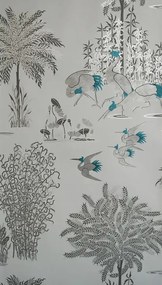 Osborne & Little Carta da parati Jagmandir - Grey/ Silver
