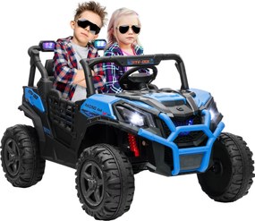 Macchina Elettrica per Bambini a 2 Posti Doppio Motore 24V 3 Velocità Blu...