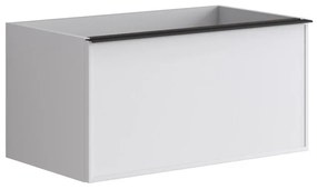 Mobile da bagno sospeso sotto lavabo L 80 x H 40 x P 45.5 cm bianco laccato opaco, 1 cassetto Pixel frame