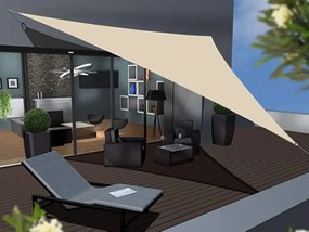 Tenda a Vela Triangolare Colore Beige 3.6X3.6X3.6m Parasole Per Giardino Terrazza