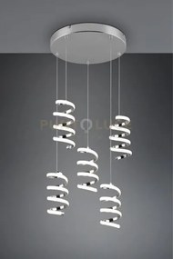 Laola sospensione led 40w 6250lm, 4000k 5 spirali cromate dimmerabi...