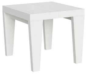 Tavolo allungabile Spimbo in diverse dimensioni e finiture, Bianco Frassino / 90x90/246 cm