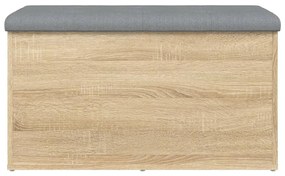 Panca portaoggetti rovere sonoma 82x42x45 cm legno multistrato