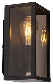 Lampada da parete per esterni nera con vetro fumé 26 cm IP44 - Charlois