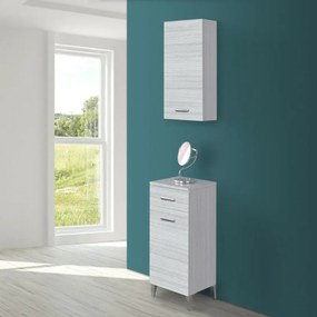 Pensile bagno sospeso 35 cm grigio con ripiano regolabile Desya