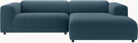 Divano angolare in velluto a coste blu navy freistil187