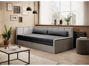 Divano grigio allungabile/con contenitore e rivestimento in ciniglia 214 cm Fulgeo – ELTAP