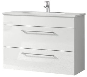 Mobile sottolavabo e lavabo Giò per vasca centrale laccato bianco L 81 x H 61.5 x P 40 cm 2 cassetti