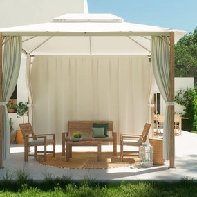 Gazebo Agora in alluminio struttura naturale, copertura bianco L 270 x P 370 x H 285 cm