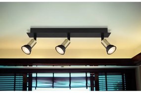 Globo 57998-3B - Faretto DREW 3xGU10/35W/230V nero/ottone