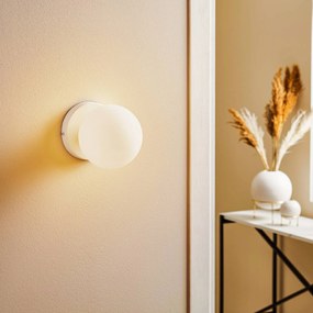 EMIBIG LIGHTING Applique Kiba bianco/oro con paralume a sfera in vetro