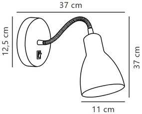 Nordlux - Faretto da parete CYCLONE 1xE14/15W/230V bianco