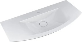 Lavabo da incasso semicircolare in marmo bianco H 5 cm