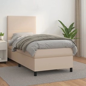 Giroletto A Molle Con Materasso Cappuccino 80x200 Cm Similpelle /