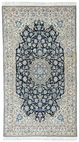 Nain Tappeto persiano 200 x 110 Blu (Iran) Annodato A Mano