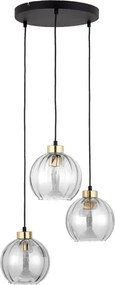 Lampadario LED su cavo DEVI 3xE27/15W/230V nero/trasparente