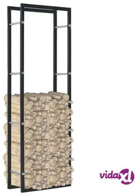 vidaXL Rastrelliera per Legna da Ardere Nera 50x20x150 cm in Acciaio