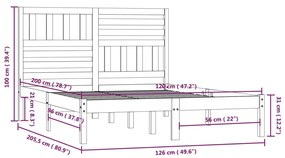 Giroletto Miele in Legno Massello di Pino 120x200 cm