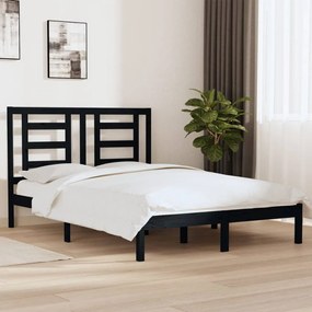 Giroletto Nero İn Legno Massello 135x190 Cm Double /