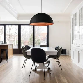 Lampadario Glamour Venice nero paralume nero E27 Ø60cm LUMICOM