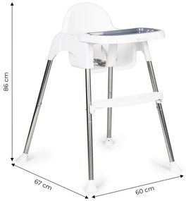 Seggiolino per bambini bianco 2in1