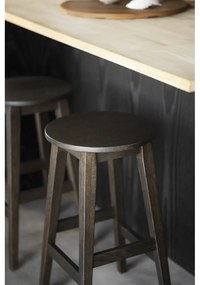 Set di sedie da bar marrone scuro in rovere massiccio 2 pz (altezza della seduta 65 cm) Austin – Rowico