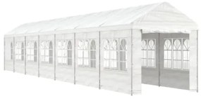 Gazebo con Tetto Bianco 15,61x2,28x2,69 m in Polietilene