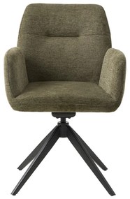 Sedia da pranzo verde in imbottito con braccioli Roxana – Unique Furniture