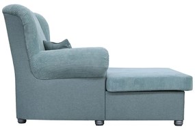 Chaise longue blu polveroso con rivestimento in velluto a coste Lord – Ropez
