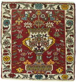 Shiraz Tappeto 60x60 Rosso (Iran) Annodato A Mano