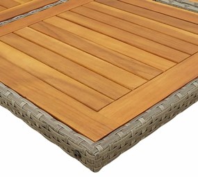 Set da pranzo da giardino 11pz con cuscini in polyrattan grigio