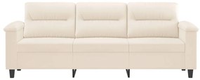 Divano a 3 posti beige 180 cm in tessuto microfibra