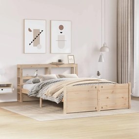 Giroletto Con Testiera 140x200 Cm İn Legno Massello Di Pino /