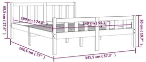 Giroletto Nero in Legno Massello 140x190 cm