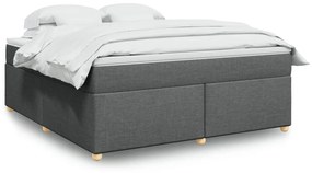 Giroletto A Molle Con Materasso Grigio Scuro 180x200 Cm Tessuto /