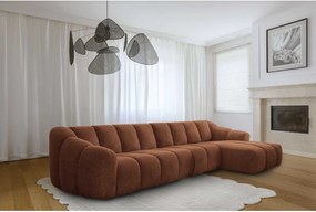 Divano angolare color terracotta (con penisola a destra/con chaise lounge) Shell – Miuform