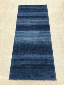Loribaft Tappeto 90x200 Blu (Iran) Annodato A Mano