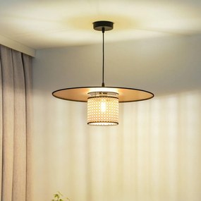 Euluna lampada a sospensione Manila, color oro, rattan, Ø 50 cm