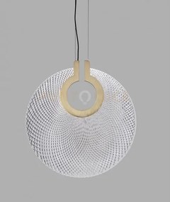 Sospensione artigianale corallo 40 vetro trasparente struttura oro ...