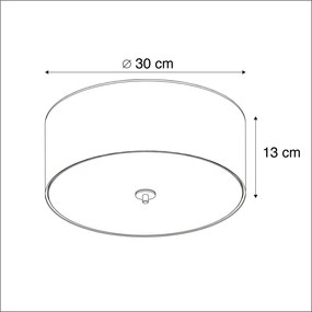 Plafoniera rustica crema 30 cm - DRUM