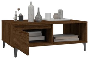 Tavolino da salotto rovere marrone 90x60x35 cm in truciolato